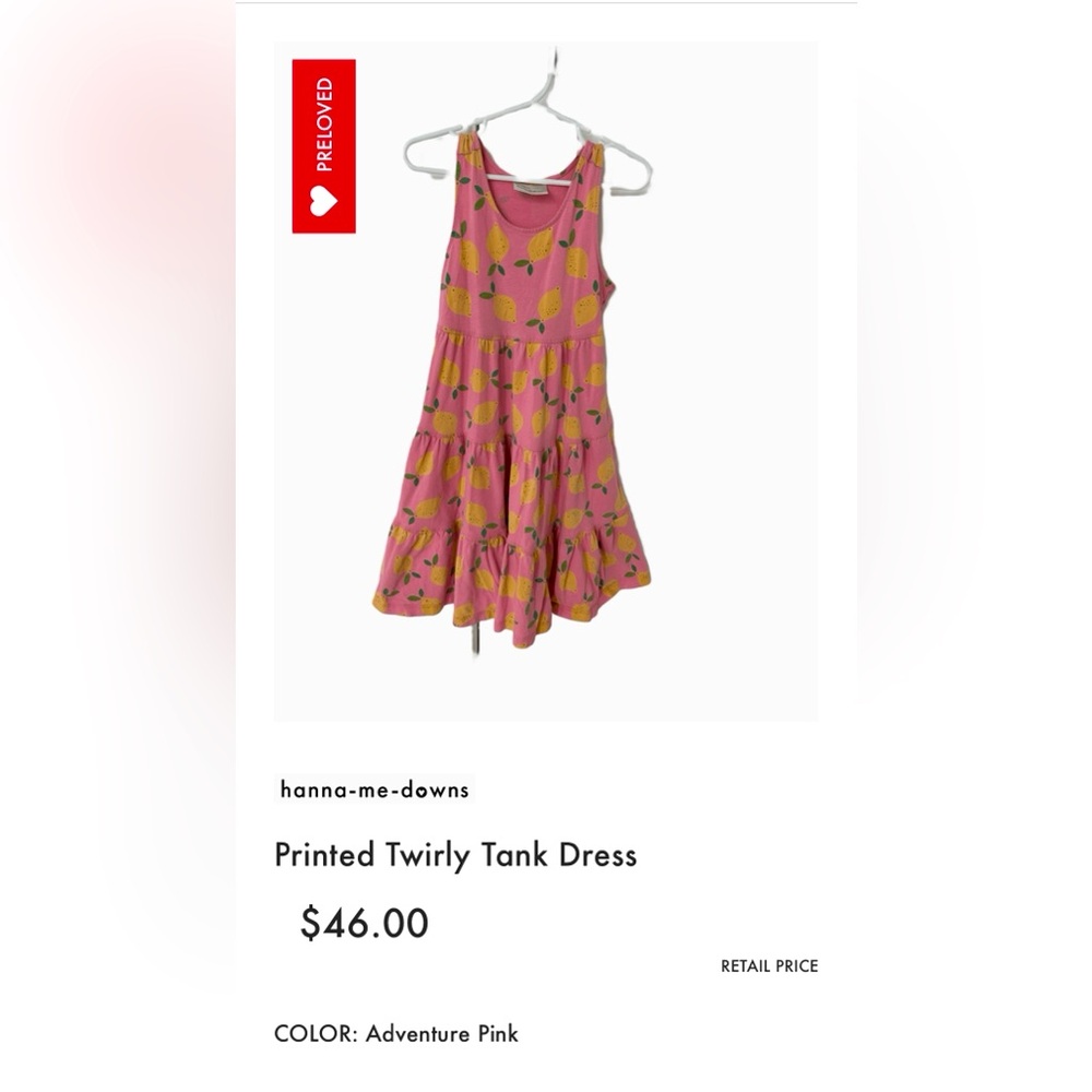 Hanna Andersson Pink Printed Twirly Tank Dress
